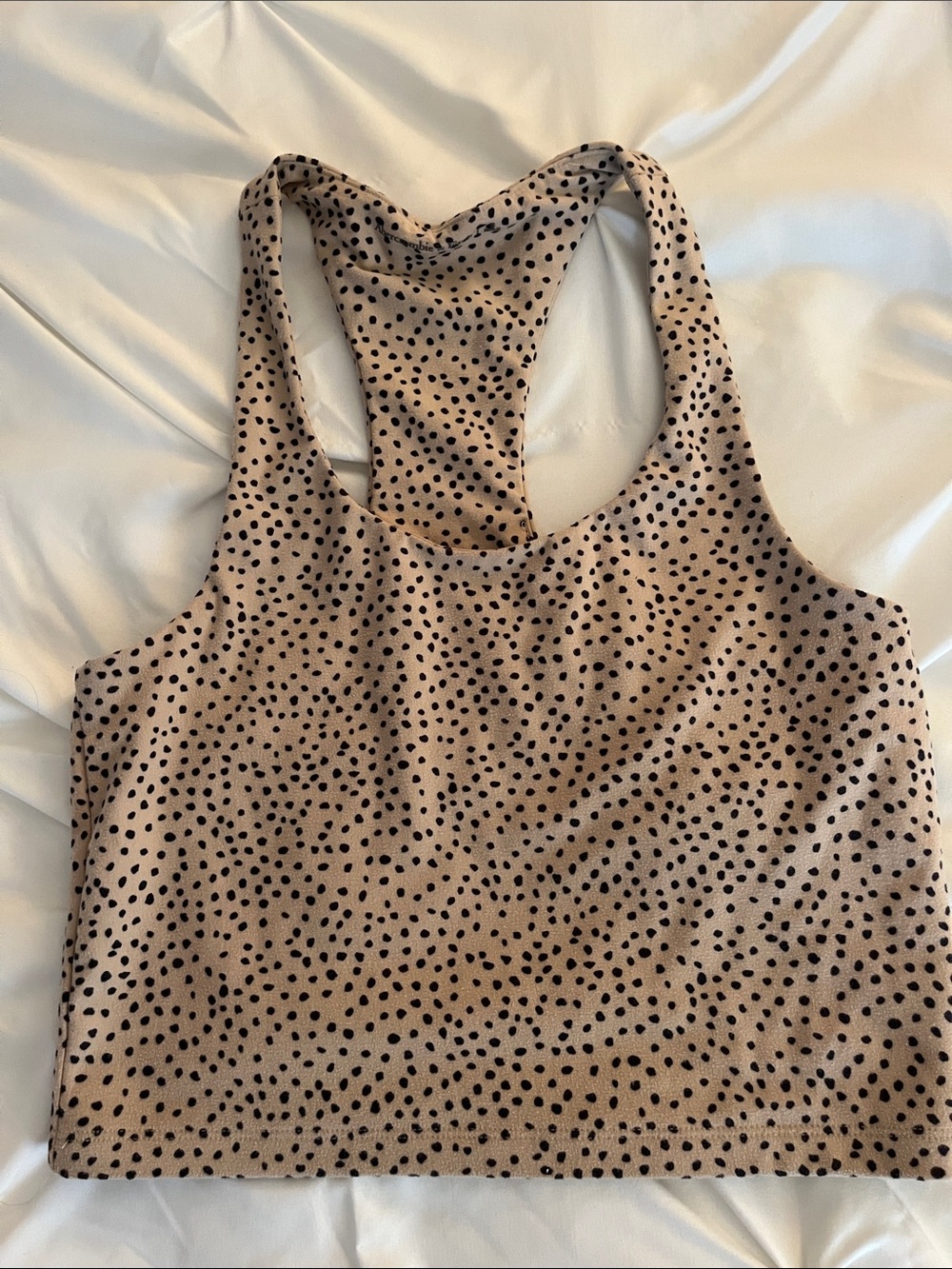 Abercrombie & Fitch Beige Polka Dot Racerback Tank